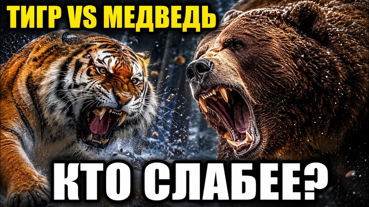 ТИГР против МЕДВЕДЯ: скрытая война за тайгу | кто кого в реальном бою смотреть онлайн