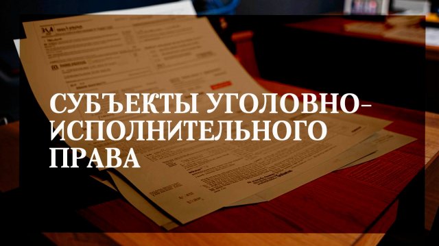 Субъекты уголовно-исполнительного права Субъекты уголовно-исполнительного права