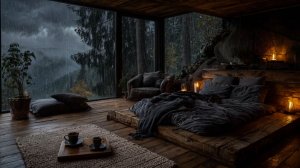 ШУМ ДОЖДЯ ЗА ОКНОМ В УЮТНОЙ СПАЛЬНЕ 🌧️ ЗВУКИ ДОЖДЯ ДЛЯ СНА И РАССЛАБЛЕНИЯ