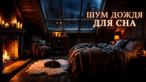 Шум Дождя и Треск Камина 🔥 Уютная Ночь для Крепкого Сна, Расслабления и Спокойствия