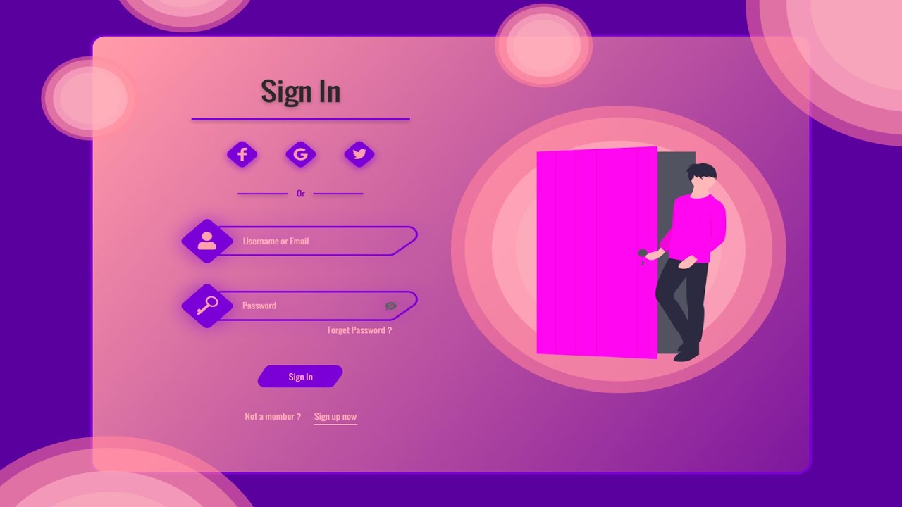 Creating a login form page HTML & CSS / Создание формы для входа в систему смотреть онлайн
