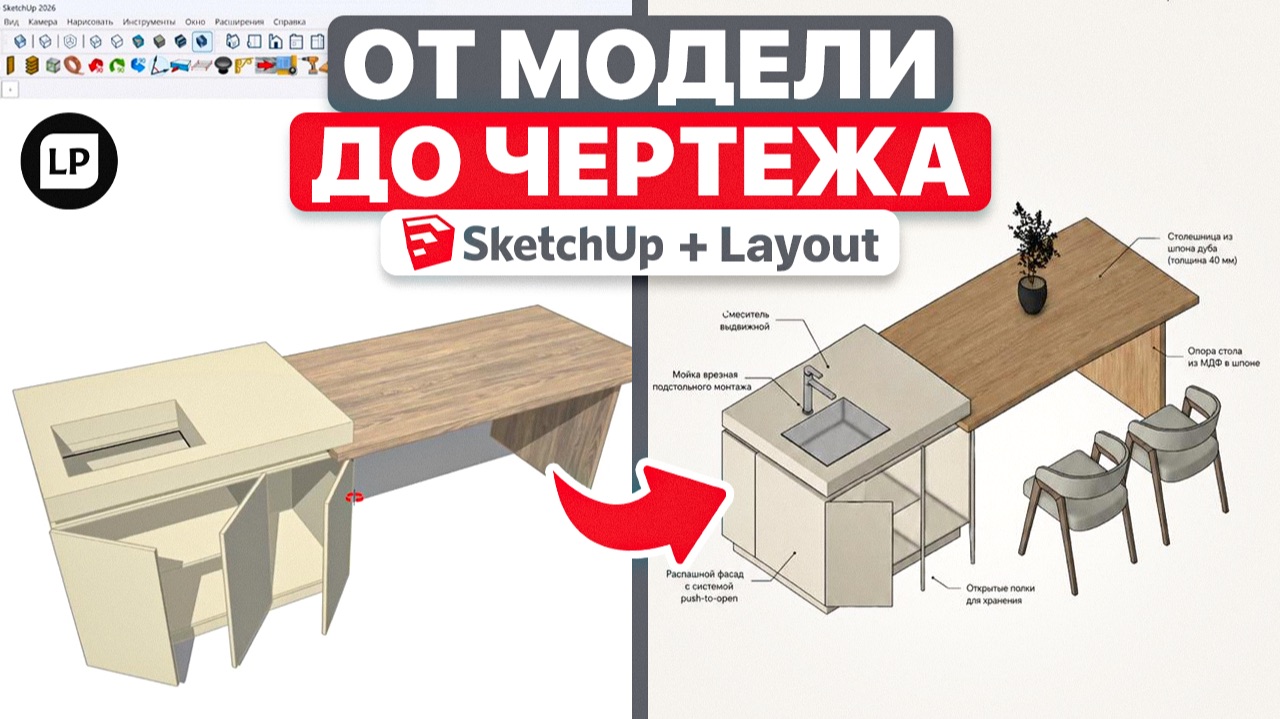 От 3D-МОДЕЛИ до готового ЧЕРТЕЖА: SketchUp + Layout смотреть онлайн