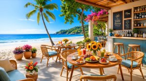 ЛЕТНИЙ ДЖАЗ В КАФЕ У МОРЯ 🌴🎷 ОКЕАН, СОЛНЦЕ И ПРИЯТНАЯ МУЗЫКА ДЛЯ ОТДЫХА