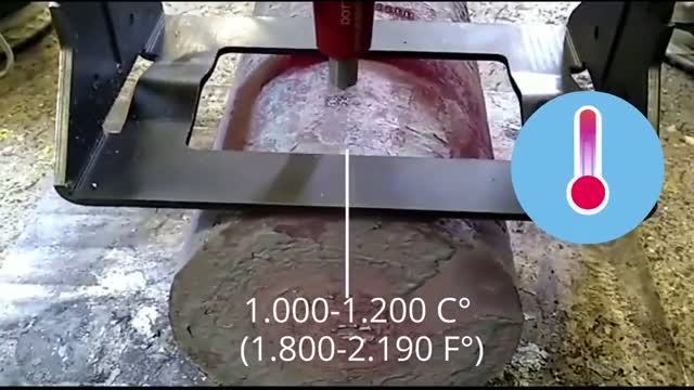 Маркировка раскаленного металла 1200°C портативным маркиратором Automator ADP5090-PORTABLE смотреть онлайн