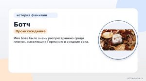 Фамилия Ботч: происхождение, значение и склонение