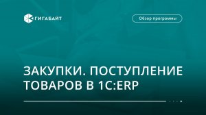 Управление закупками в 1С:ERP — поступление товаров