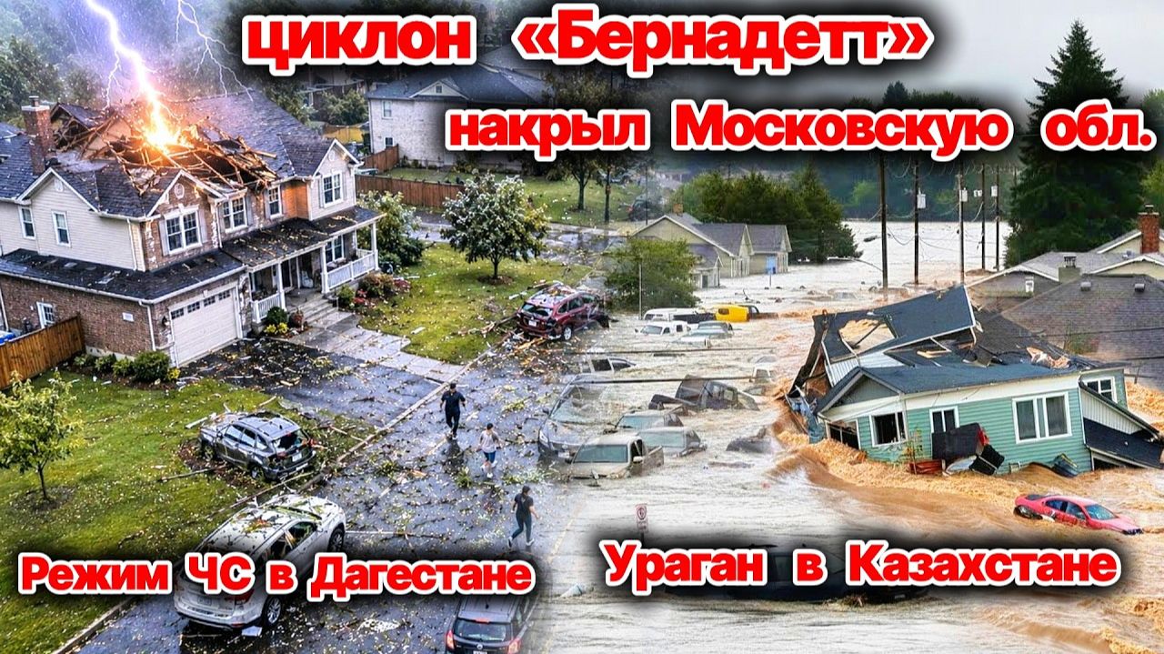 Сегодня ЧП❗ Циклон «Бернадетт» накрыл Московскую область❗ Ураган в Казахстане❗ Режим ЧС в Дагестан смотреть онлайн