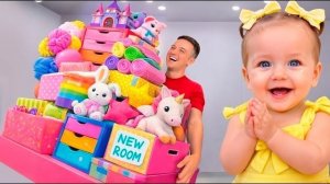 Новая комната для Евы! Учимся убирать игрушки и помогать семье