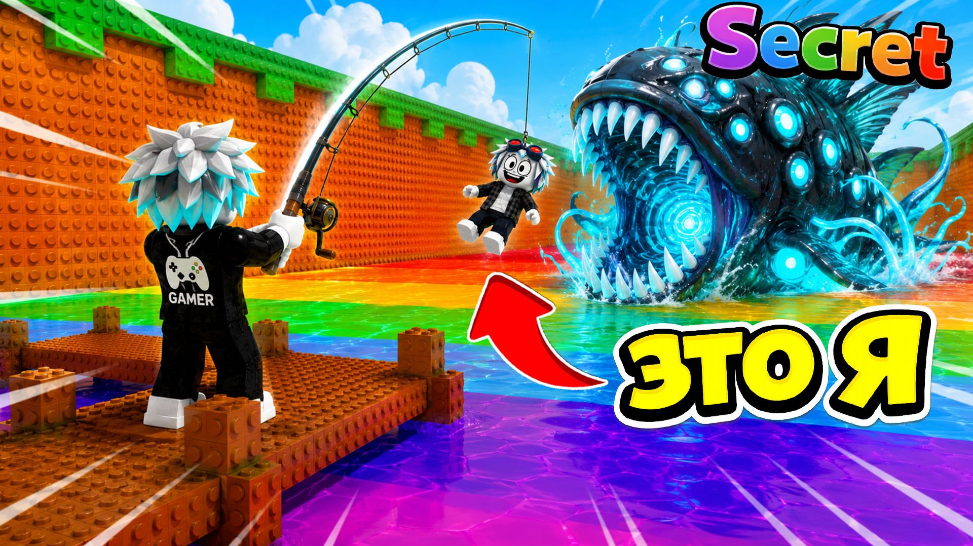 ПОЙМАЛ ПРИЗРАЧНОГО МЕГАЛОДОНА СТАВ НАЖИВКОЙ В ROBLOX BE A FISH BAIT смотреть онлайн