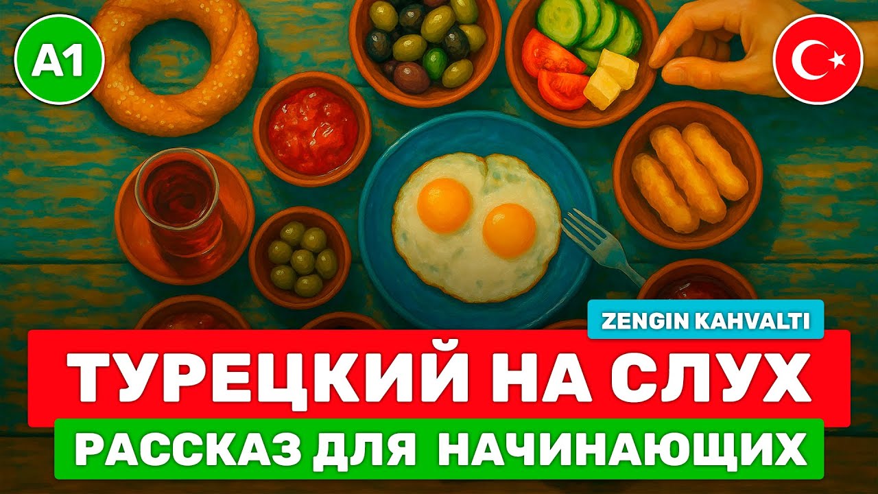 Короткие истории на турецком для начинающих // Турецкий язык на слух // ☕ Zengin Kahvaltı (A1) смотреть онлайн