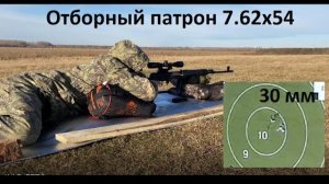 Карабин ТИГР 7.62х54. Кучность. Отстрел отборных патронов НПЗ 9.9 гр.