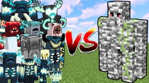 Бедрок-голем против всех стражей (битва мобов в Minecraft)