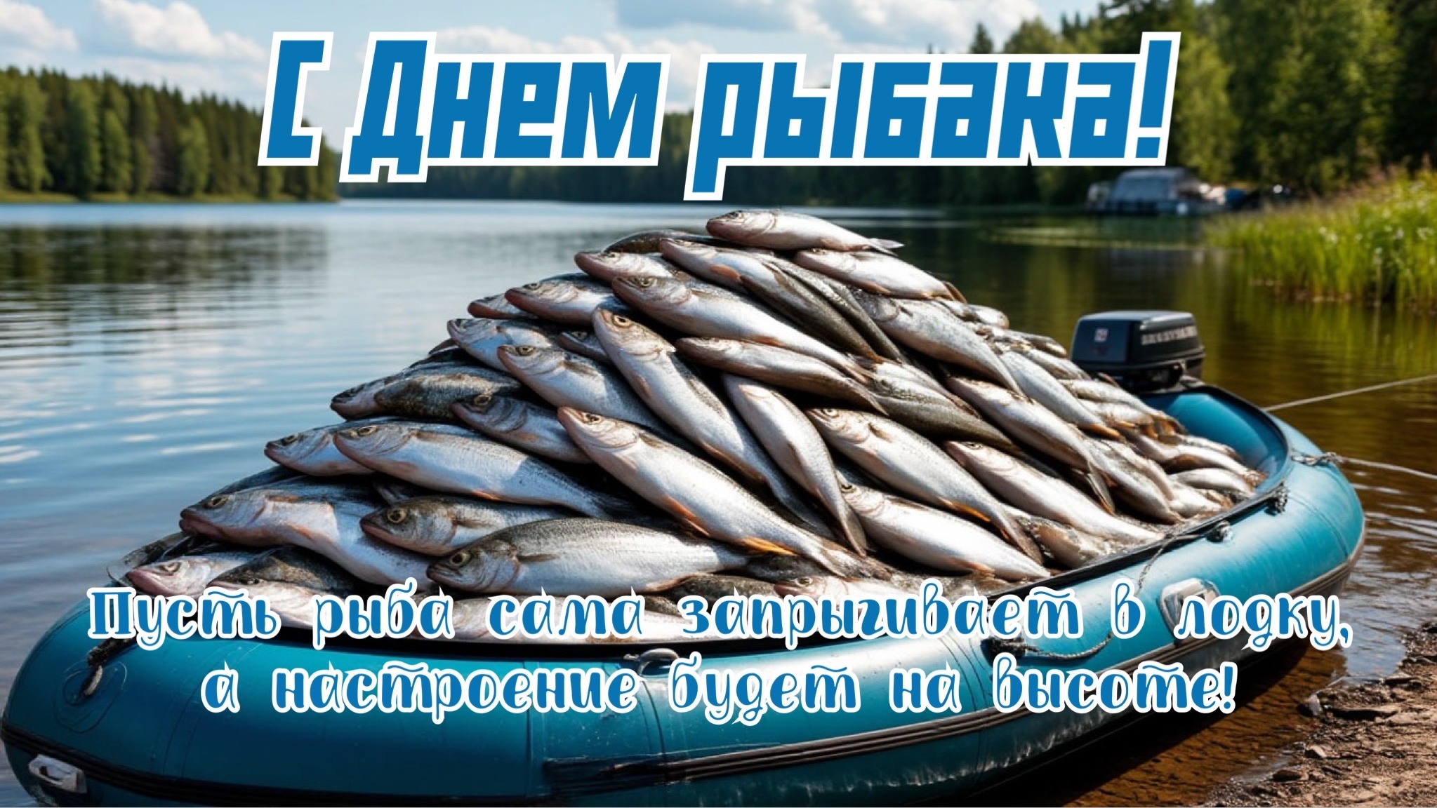Клёвый праздник - день рыбака. Шикарная музыкальная открытка. смотреть онлайн