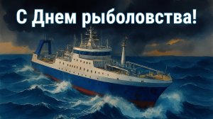 С днём рыболовства . Красивая музыкальная открытка.