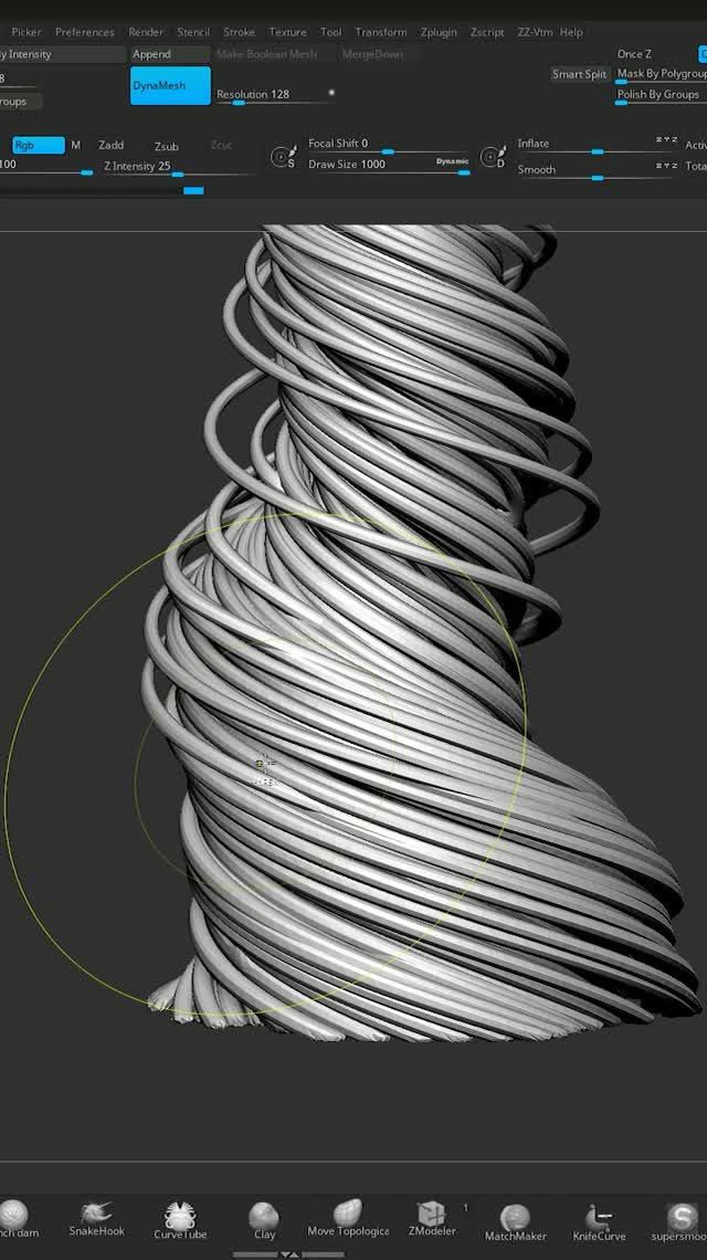 Интересный инструмент в Zbrush обнаружил для себя, название SLIM BRIDE небольшой тутор для вас