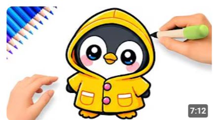 КАК НАРИСОВАТЬ МИЛОГО ПИНГВИНА ШАГ ЗА ШАГОМ 🐧🌂 смотреть онлайн