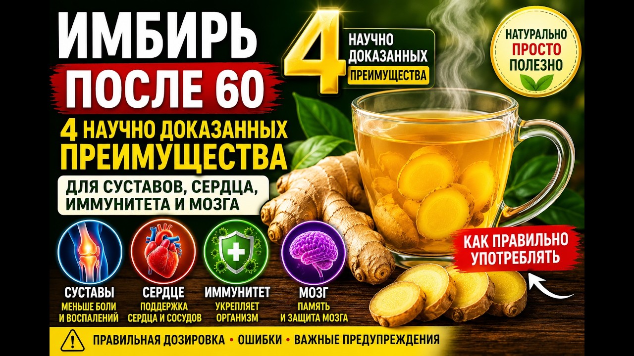 Имбирь после 60: 4 научно доказанных преимущества для суставов, сердца, иммунитета и мозга смотреть онлайн