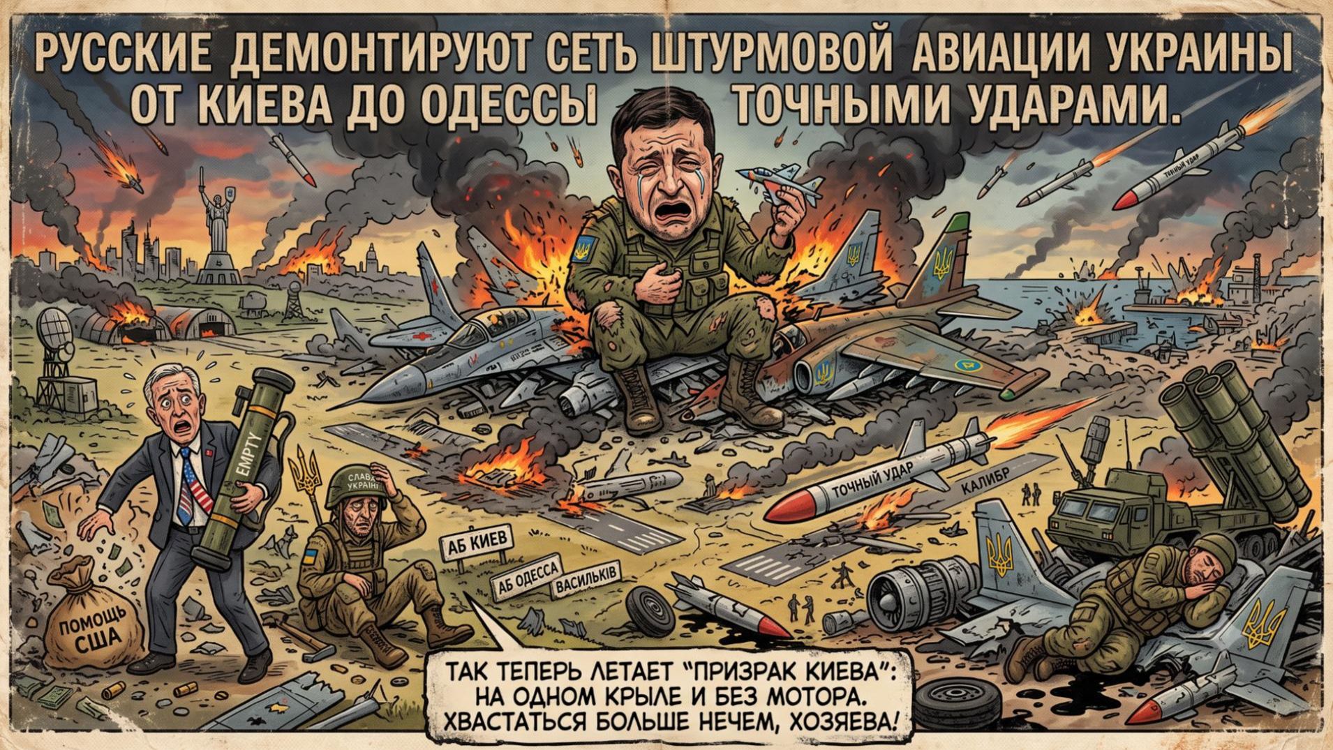 🔥Россия демонтирует сеть штурмовой авиации Украины от Киева до Одессы точными ударами