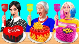 Кулинарный Челлендж# Уэнсдей Против Бабушки # Забавные Лайфхаки с Едой от DuKoDu Challenge