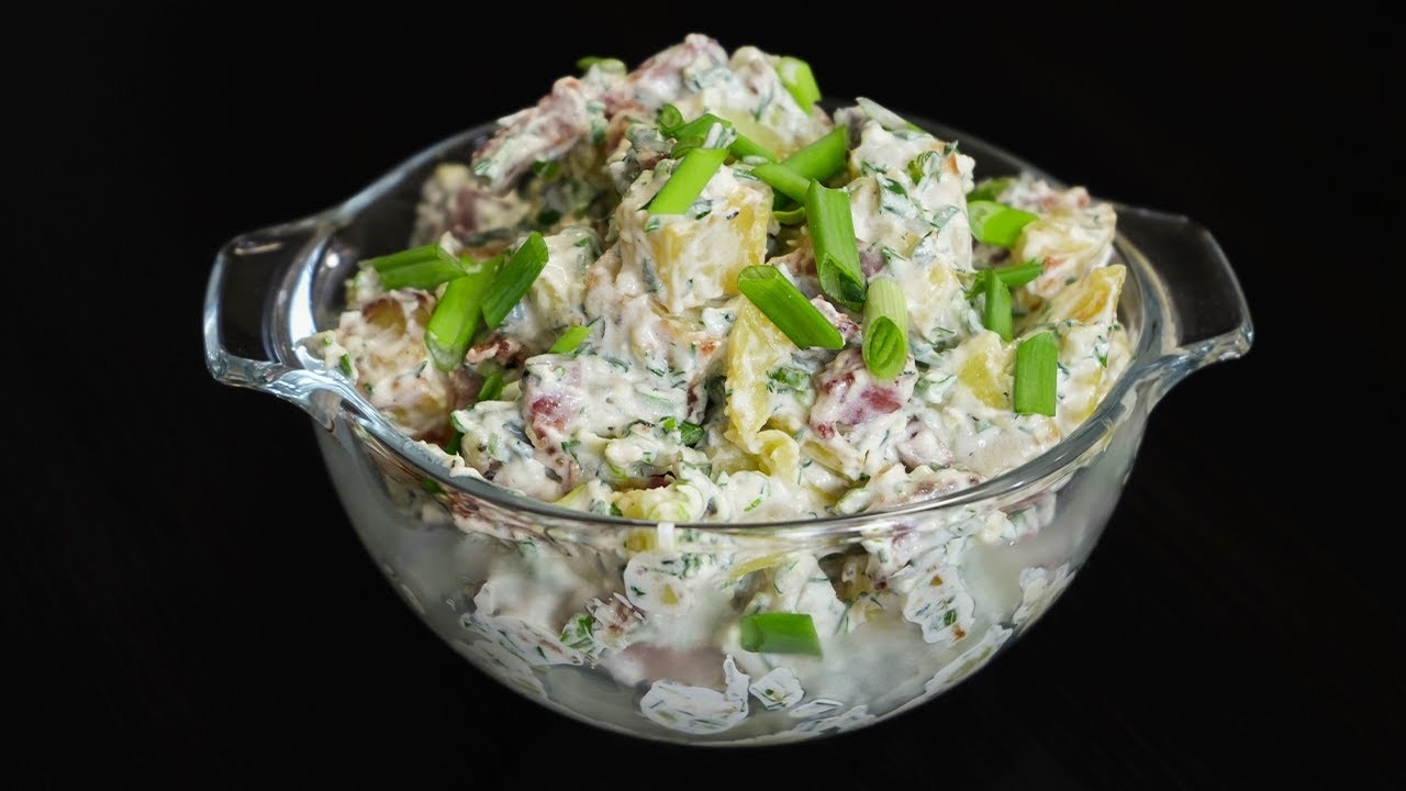 Картофельный салат. Салат из запеченной картошки.