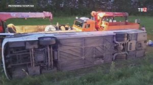 В Татарстане перевернулся пассажирский автобус