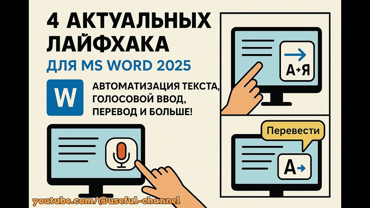 4 актуальных лайфхака для MS Word 2025 — автоматизация текста, голосовой ввод, перевод и больше! смотреть онлайн