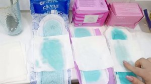 Тестирую прокладки на впитываемость. Always, Biosea, Faberlic