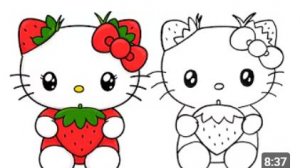 Как нарисовать Hello Kitty с Клубникой 🍓 Рисунок Hello Kitty Клубники: простые шаги