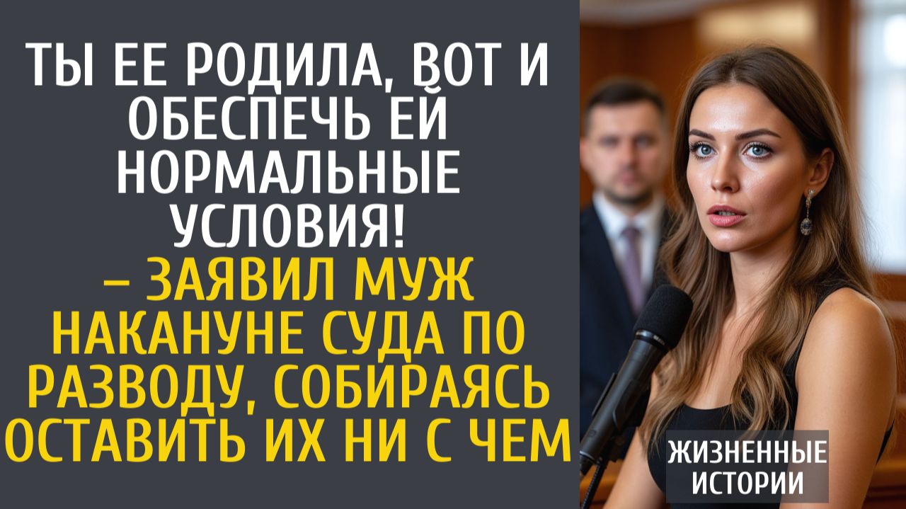 Истории из жизни Ты ее родила, вот и обеспечь ей нормальные условия! – заявил муж накануне суда… смотреть онлайн