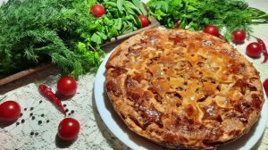 Домашний Пирог! Пирог с мясом и грибами!😋😋😋