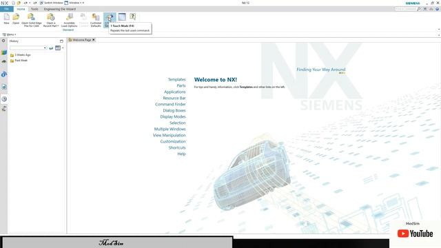 Touch mode in nx siemens | Touchscreen gesture for tabbed windows in unigraphics PLM software comman смотреть онлайн