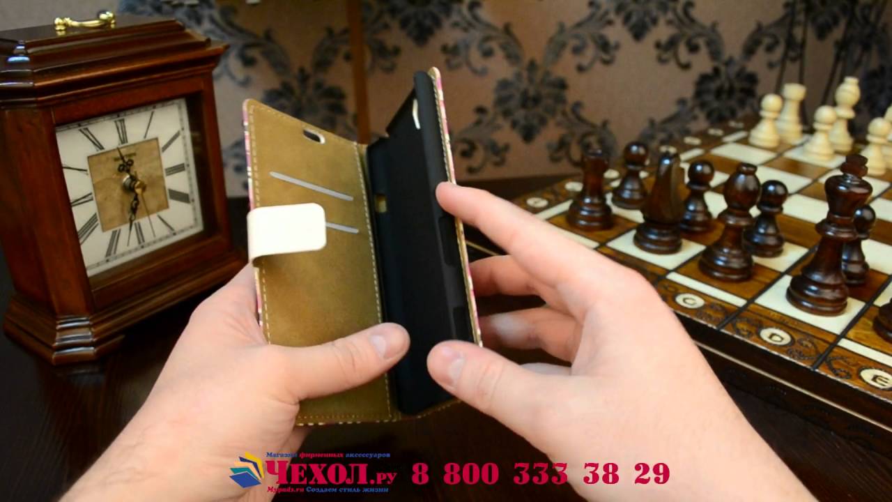 Фирменный уникальный необычный чехол-книжка для Sony Xperia C4/ C4 Dual 