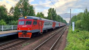 ЭТ2М 069 на перегоне Мельничный Ручей - Ржевка. Платформа Пост Ковалëво