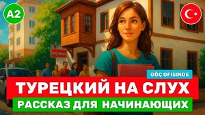 Практикуйте турецкий на слух 🎧 Слушаем простые турецкий рассказы для начинающих 🕘 Göç Ofisinde (А2)