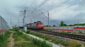 Электровоз ВЛ11.8-776Б/777 с грузовым поездом разъезд Орудьево 15.06.2026