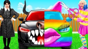 Радужная машина vs Черная машина Челлендж | Умные Гаджеты или Лайфхаки