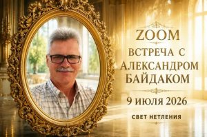 ZOOM – ВСТРЕЧА С АЛЕКСАНДРОМ БАЙДАКОМ • 9 ИЮЛЯ, 2026. « Свет Нетления»