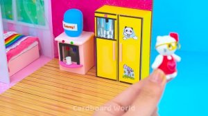 Миниатюрный картонный домик своими руками ❤️ Увлекательная сборка крошечной розовой квартиры и