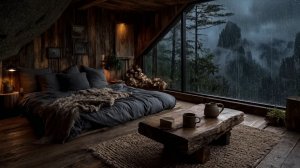 НОЧНОЙ ДОЖДЬ ЗА ПАНОРАМНЫМ ОКНОМ ДЛЯ БЫСТРОГО ЗАСЫПАНИЯ 🌧️🛏️