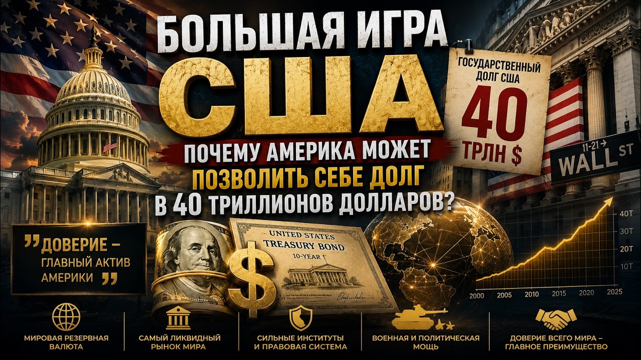 Большая игра США. Почему Америка может позволить себе долг в 40 триллионов долларов?