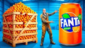 Я СДЕЛАЛ ГИГАНТСКУЮ FANTA ИЗ 1 ТОННЫ АПЕЛЬСИНОВ !!! Развлечения.