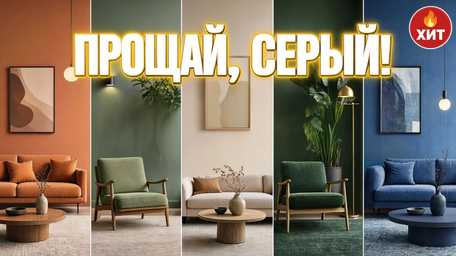 Какой цвет выбрать для гостиной? 5 ГЛАВНЫХ трендов в интерьере