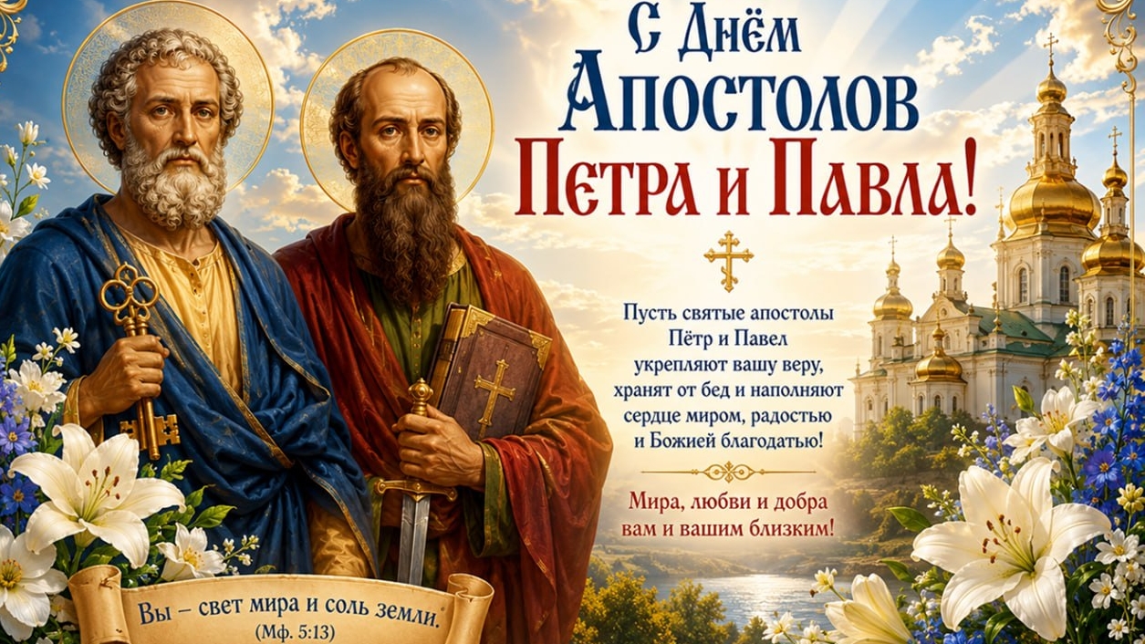 С днём святых Петра и Павла. Самая лучшая музыкальная открытка.