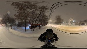 Велосипед, снегопад, Рязань 2026, Панорамное видео Insta 360 x5