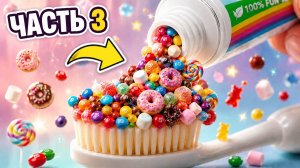 🍭 ASMR-анимация: какие сладости окажутся на зубной щетке?