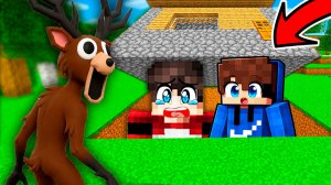 😱 ОЛЕНЬ из 99 НОЧЕЙ ищет НАС под ДОМОМ В МАЙНКРАФТЕ!