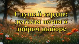 Слушай сердце: детская песня о добром выборе