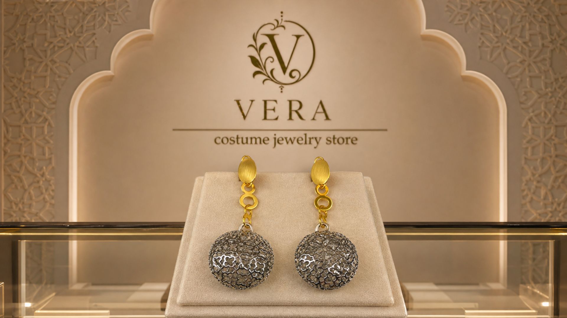 Длинные серьги (85мм), Амира (Цвет: Золото, Серебро) "VERA", Р1-068 смотреть онлайн