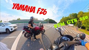Sym GTS 250 и YAMAHA FAZER 600 на пляж с OSMO 360