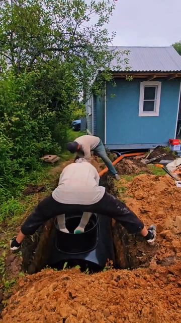 Монтаж станции биологической очистки Диамант 3 в Орехово-Зуевском районе 👍🤝🚽